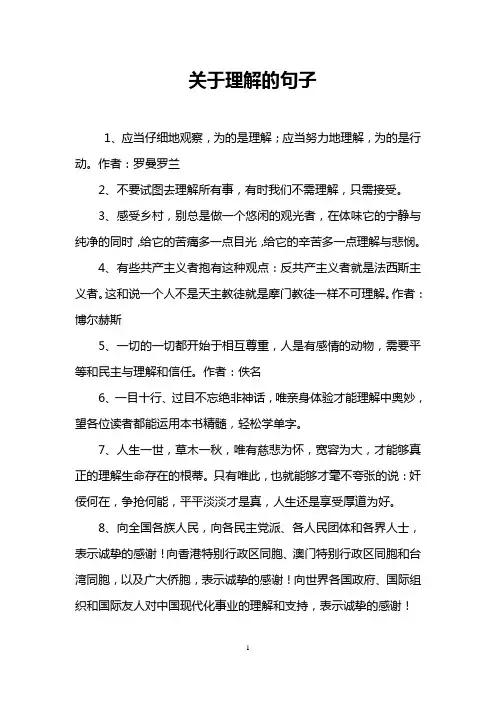 关于理解的句子