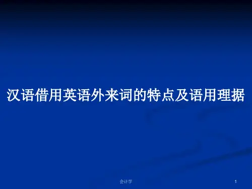 汉语借用英语外来词的特点及语用理据PPT教案