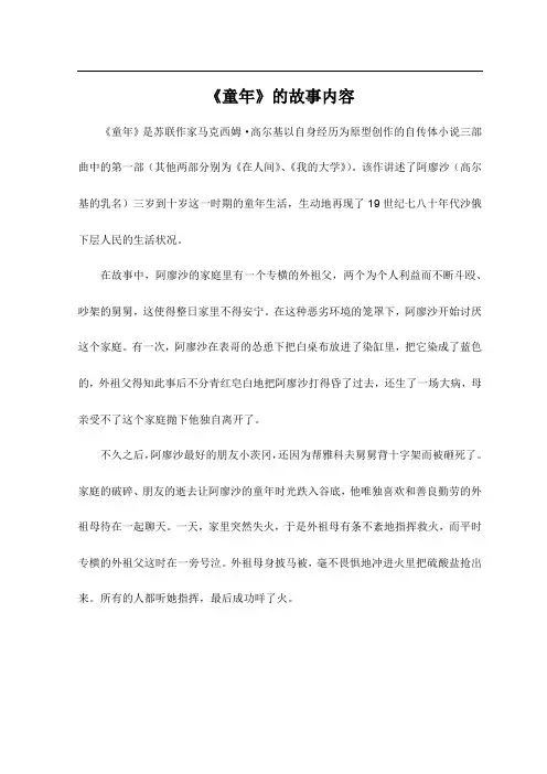 《童年》的故事内容