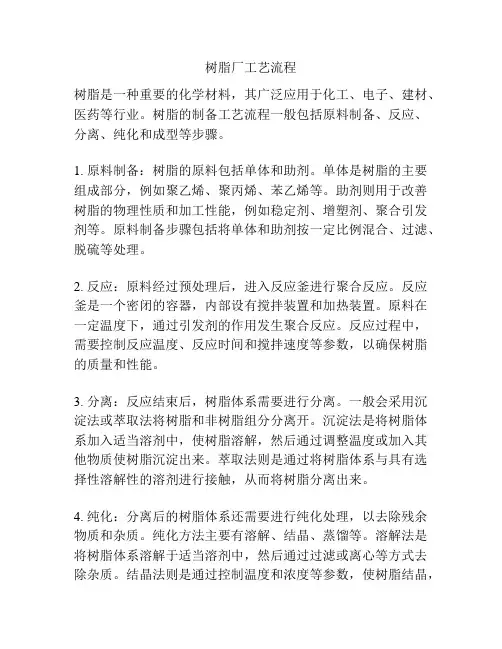 树脂厂工艺流程