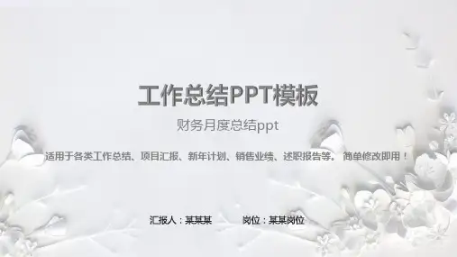 完美版-财务月度总结ppt