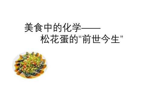 2024年中考化学一轮复习美食中的化学——松花蛋的前世今生