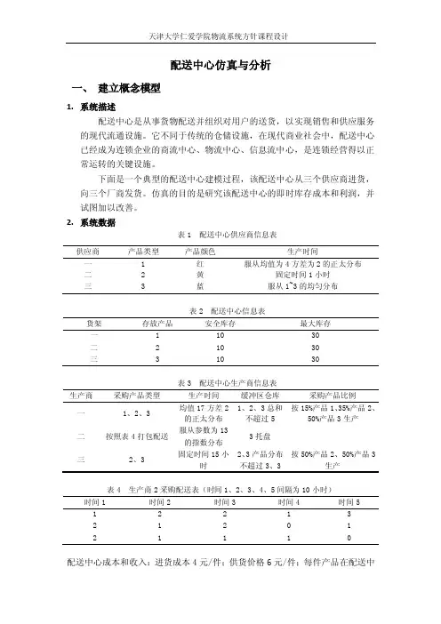 配送中心物流系统仿真与分析