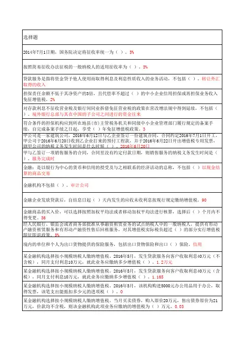 2017年苏州吴江会计继续教育《金融业营改增税收政策解读》