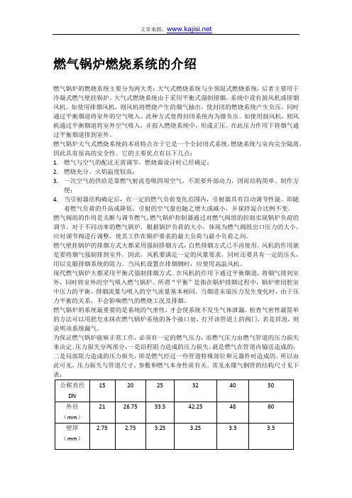 燃气锅炉燃烧系统的介绍
