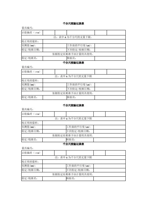 3   千分尺校验记录表