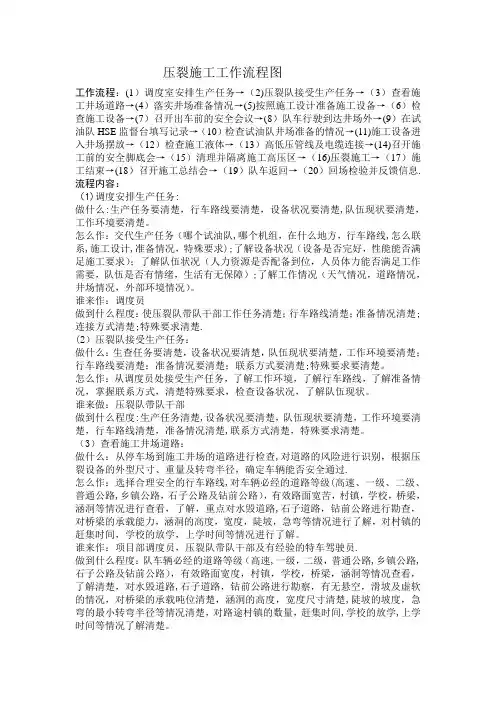 压裂施工工作流程图