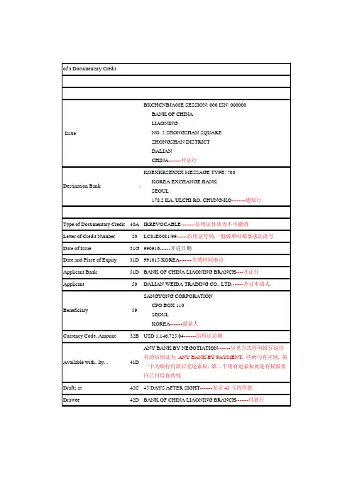 外贸单证实务实训报告