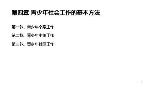 4青少年社会工作的基本方法