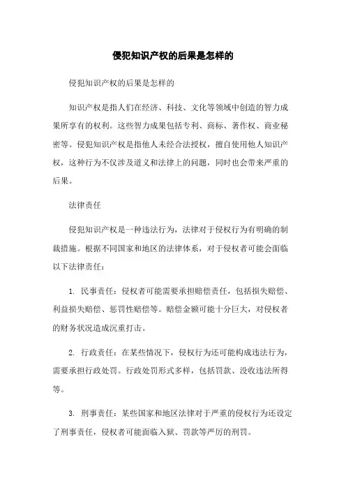 侵犯知识产权的后果是怎样的