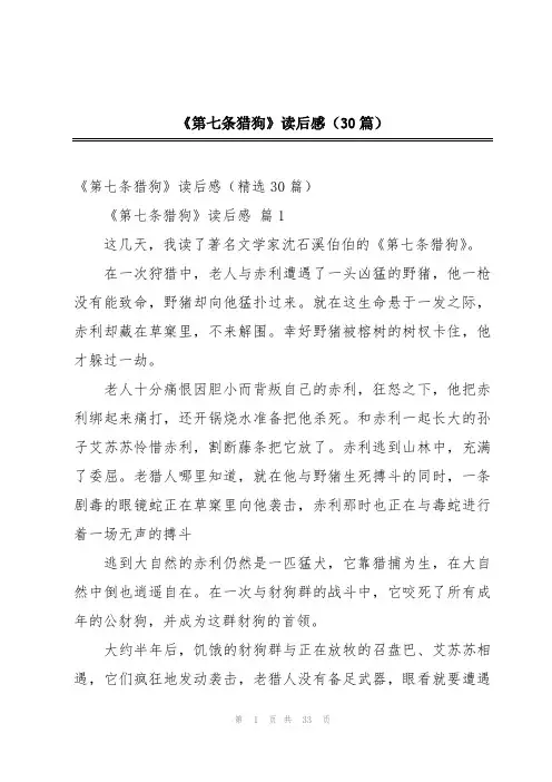 《第七条猎狗》读后感(30篇)