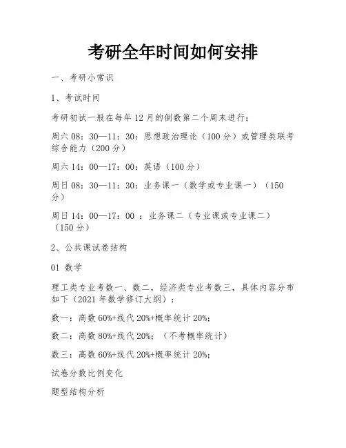 考研全年时间如何安排