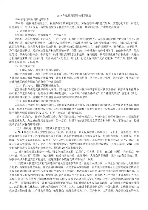 2019年建设局副局长述职报告
