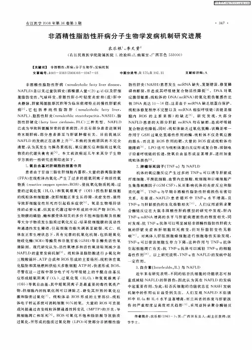 非酒精性脂肪性肝病分子生物学发病机制研究进展