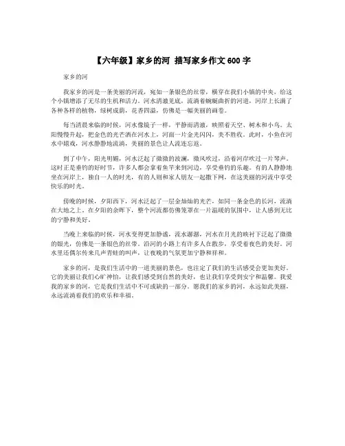 【六年级】家乡的河 描写家乡作文600字