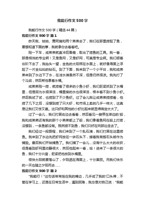 我能行作文500字（精选44篇）
