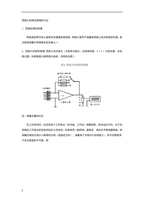 照度计的测试原理和方法