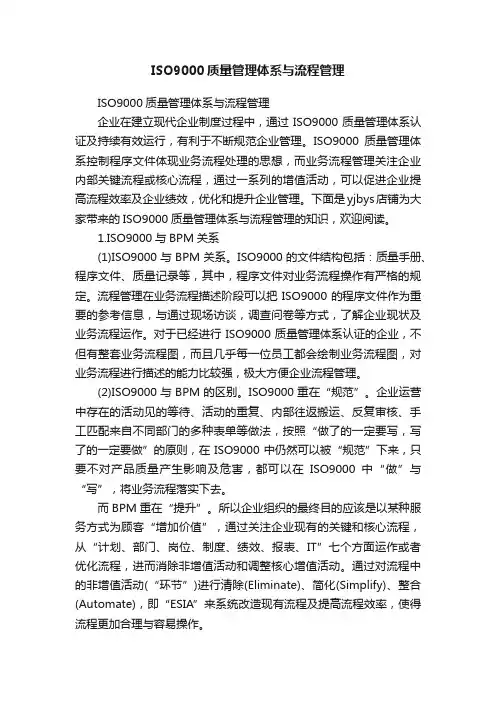 ISO9000质量管理体系与流程管理