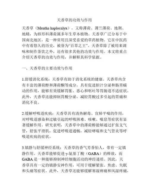 天香草的功效与作用
