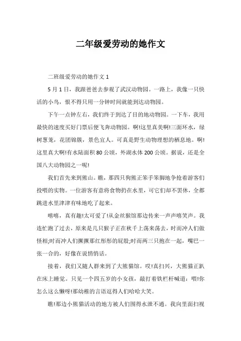 二年级爱劳动的她作文