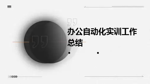 办公自动化实训工作总结PPT
