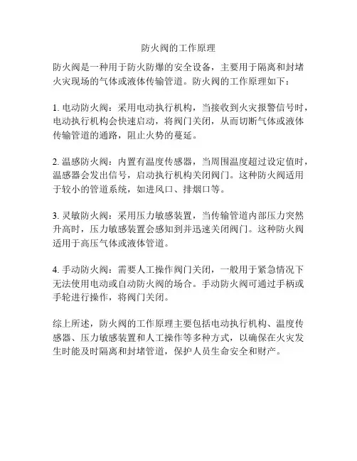 防火阀的工作原理