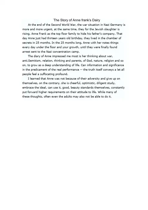 The Story of Anne frank's Dairy