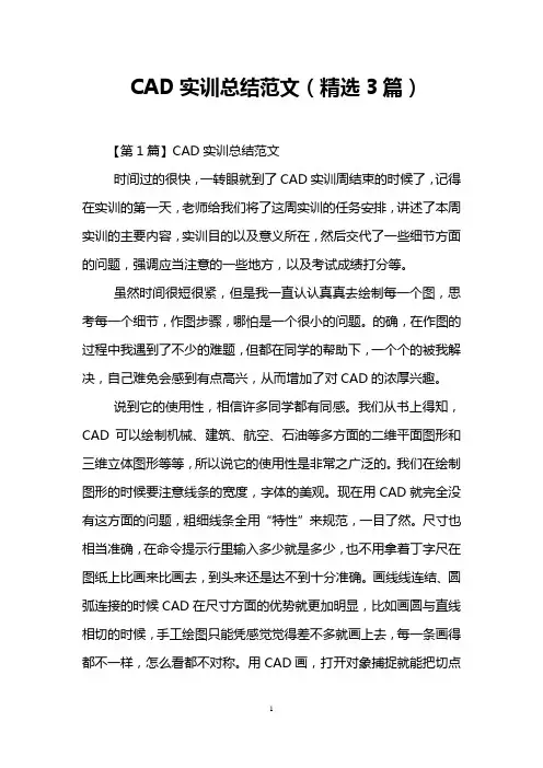 CAD实训总结范文(精选3篇)