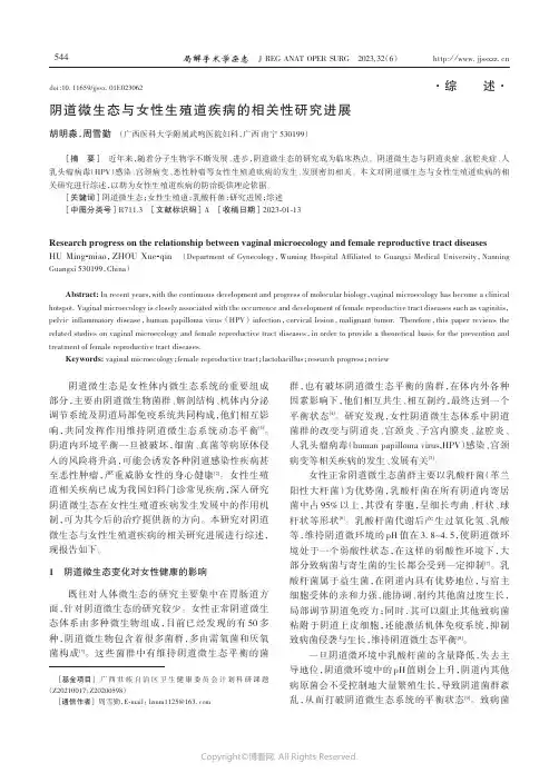 阴道微生态与女性生殖道疾病的相关性研究进展