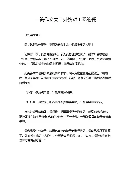一篇作文关于外婆对于我的爱