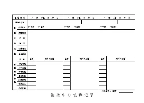 消防控制室值班记录本