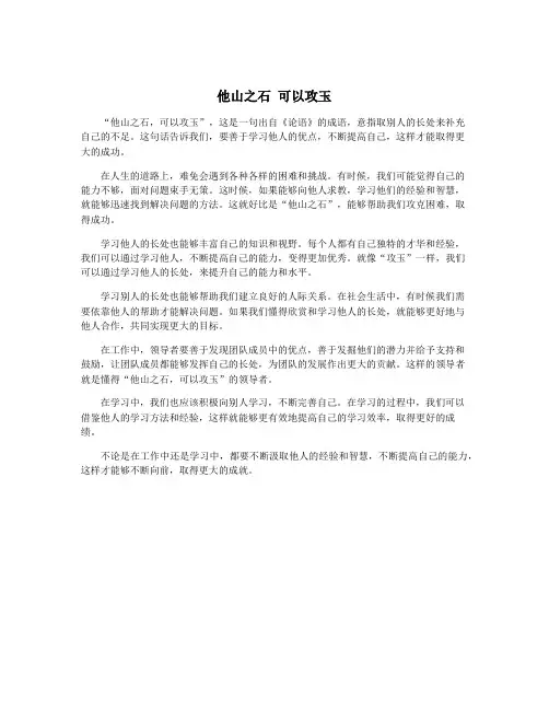 他山之石 可以攻玉