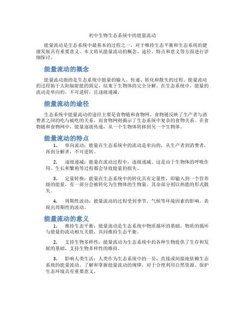 初中生物生态系统中的能量流动(含学习方法技巧、例题示范教学方法)