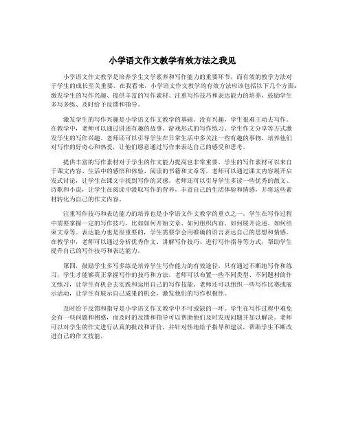 小学语文作文教学有效方法之我见