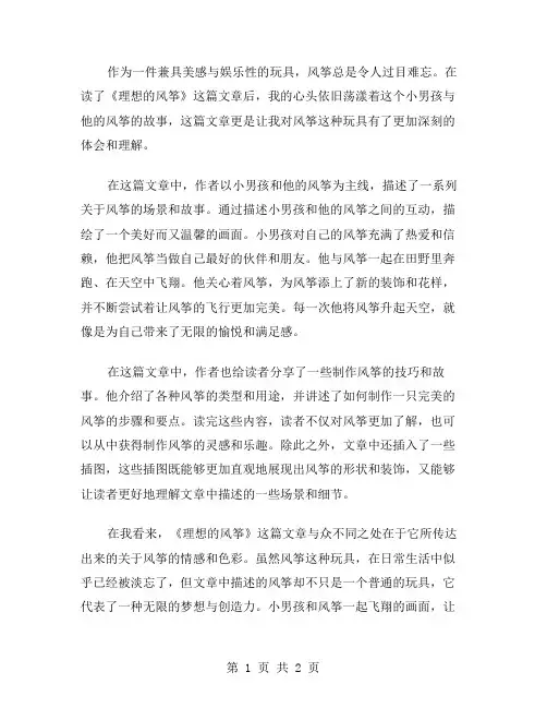 理想的风筝读后感范文