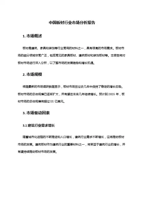 中国板材行业市场分析报告