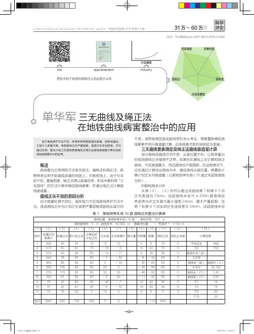 三无曲线及绳正法在地铁曲线病害整治中的应用