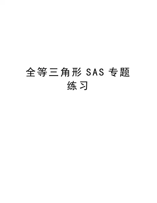 全等三角形SAS专题练习知识分享