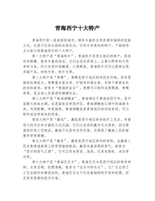 青海西宁十大特产