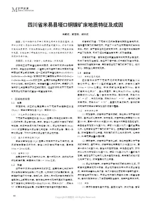 四川省米易县垭口铜镍矿床地质特征及成因