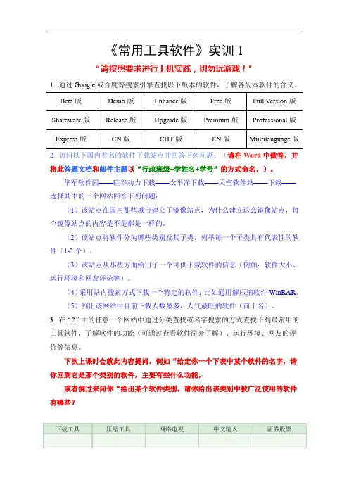 《常用工具软件》实验