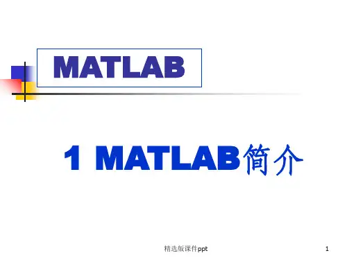 MATLAB教程精ppt课件
