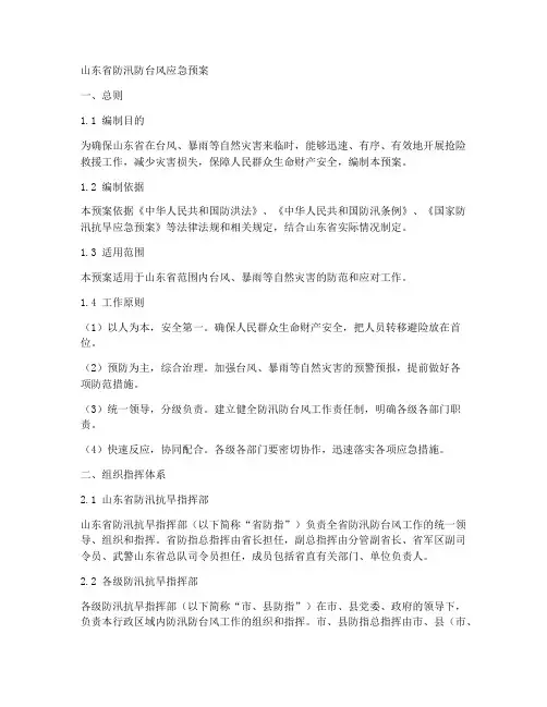 山东防汛防台风应急预案