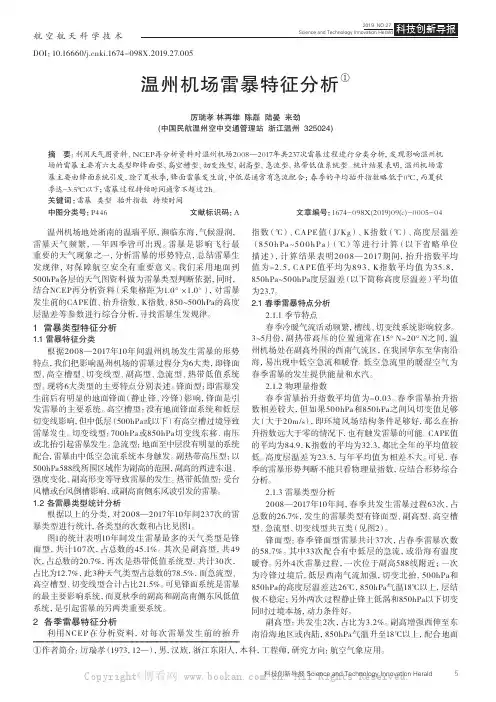 温州机场雷暴特征分析