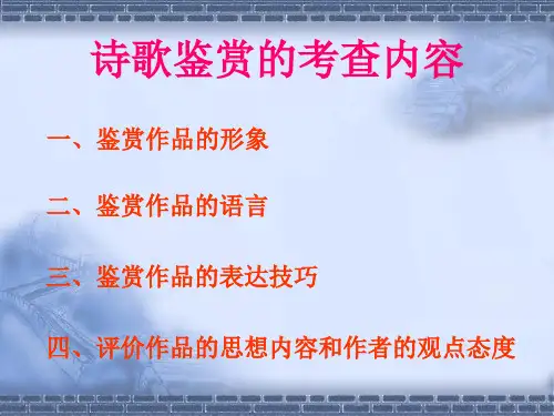 中国古典诗歌鉴赏课件