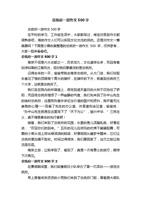 总统府一游作文500字