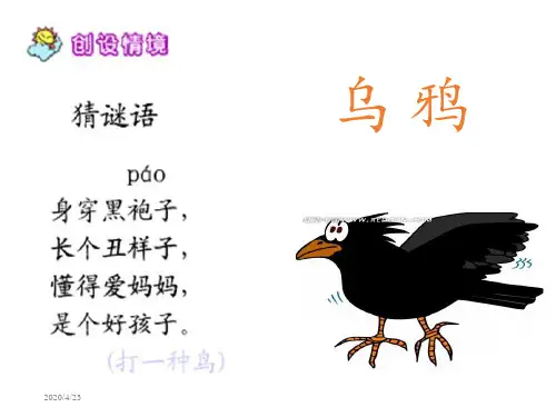 人教版小学语文一年级下册乌鸦喝水-课件