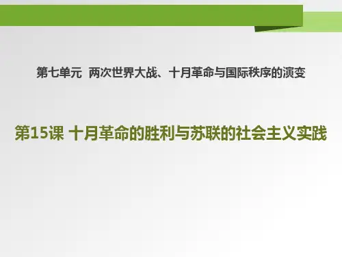 《十月革命的胜利与苏联的社会主义实践》PPT课件
