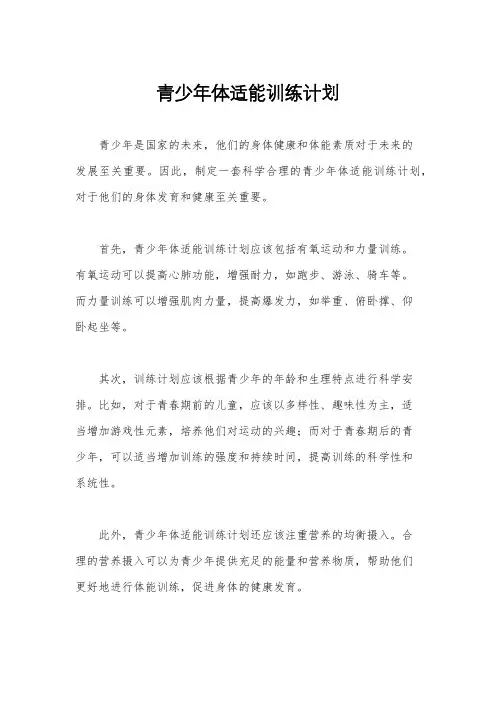 青少年体适能训练计划