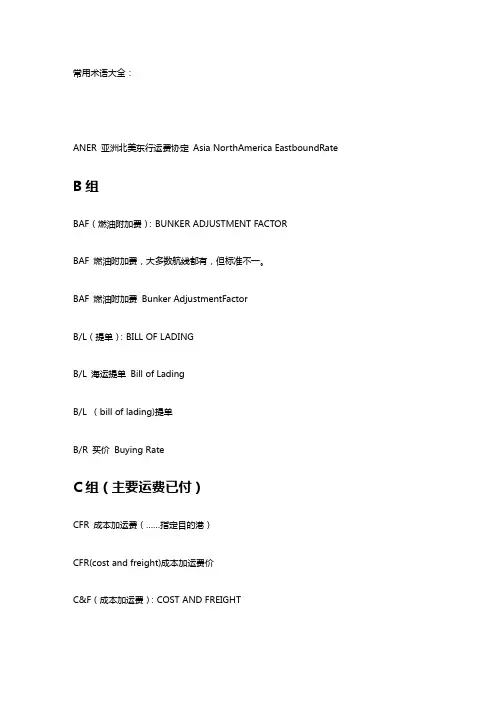 货代缩写词